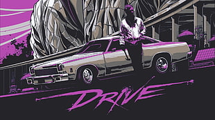 Drive illustration, movies, Drive, Ryan Gosling, Tyler Stout HD wallpaper