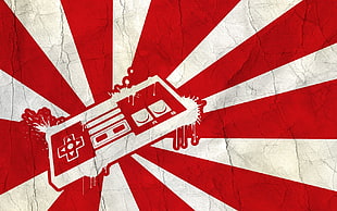 red and white NES controller artwork HD wallpaper