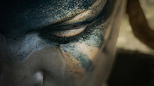 close up photo of person with black eyeshadow HD wallpaper