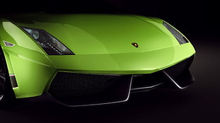 green and black portable speaker, Lamborghini Gallardo, green cars, car
