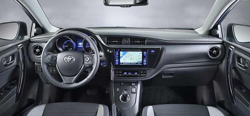 black and gray Toyota car interior HD wallpaper