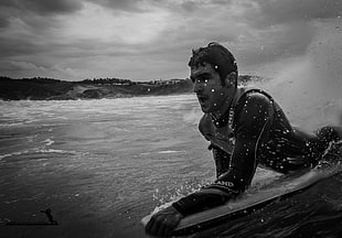 white surfboard, Federico Prieto, men, sea, sport  HD wallpaper