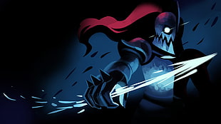 silver armor anime character illustration