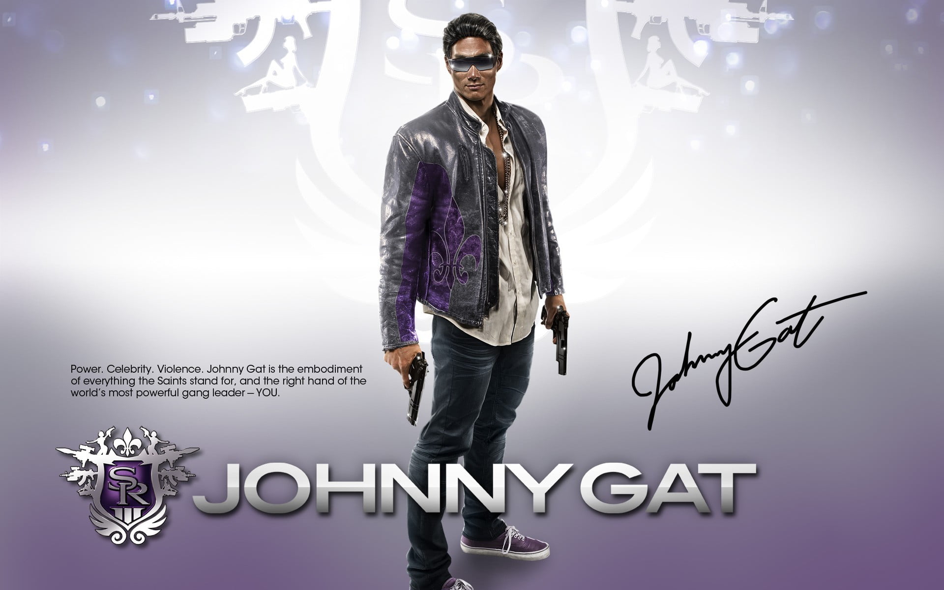 Johnny Gat signed poster, Johnny Gat, Saints Row: The Third