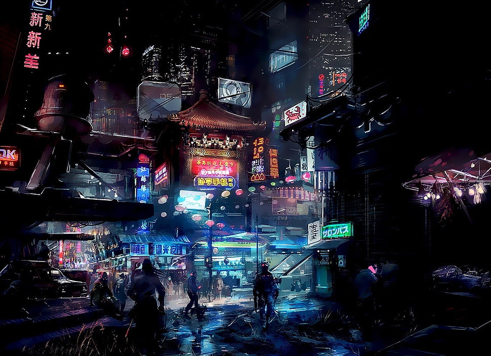 futuristic city, science fiction, digital art HD wallpaper