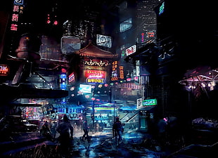 futuristic city, science fiction, digital art