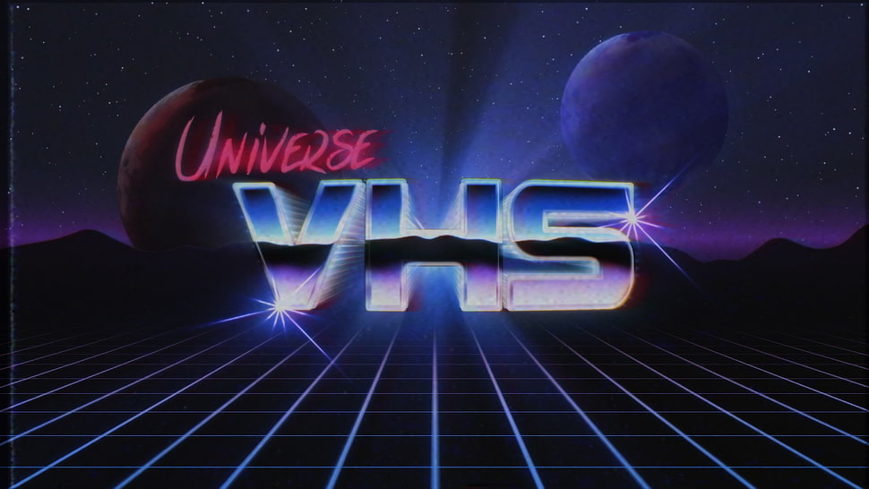 black and red LED light, grid, VHS HD wallpaper