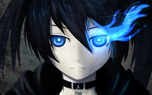 black haired anime character with blue eyes, Black Rock Shooter, anime HD wallpaper