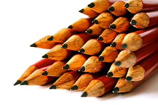 red and brown pencils set HD wallpaper