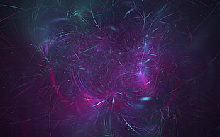 purple fireworks display, abstract, fractal, digital art