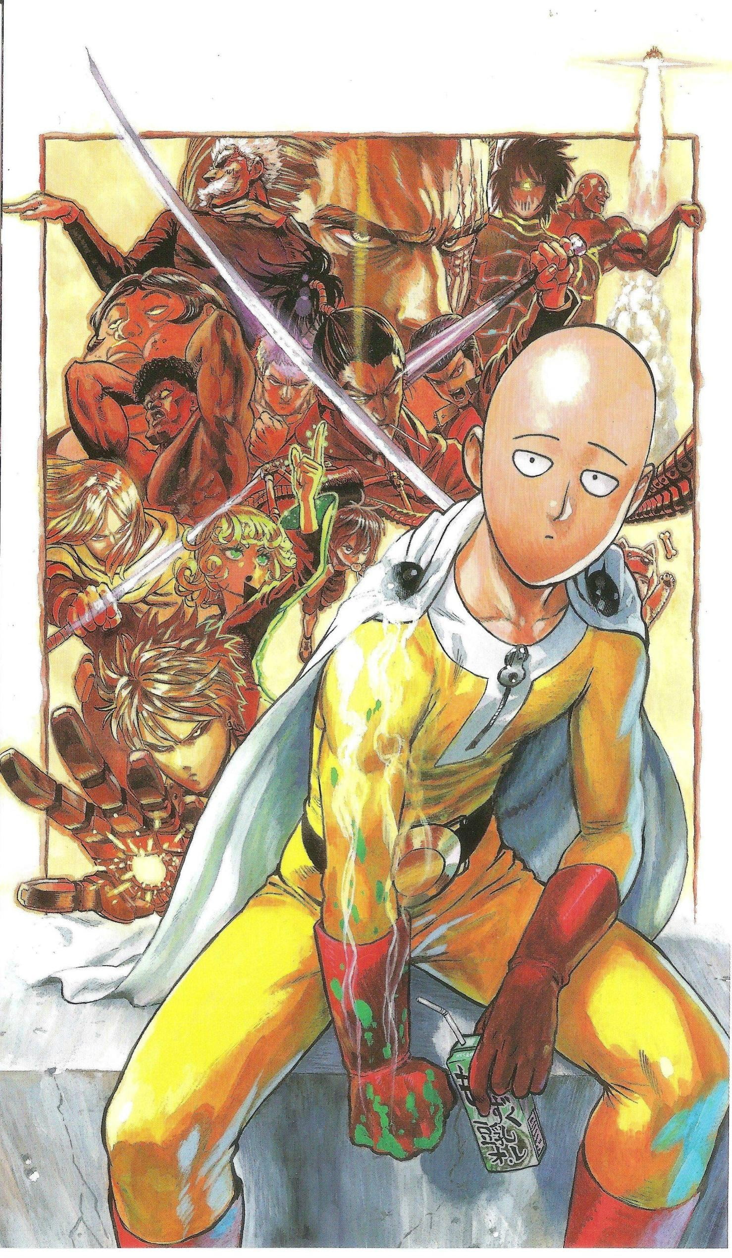 One Punch Man Saitama Character Painting Manga Saitama One Punch Man