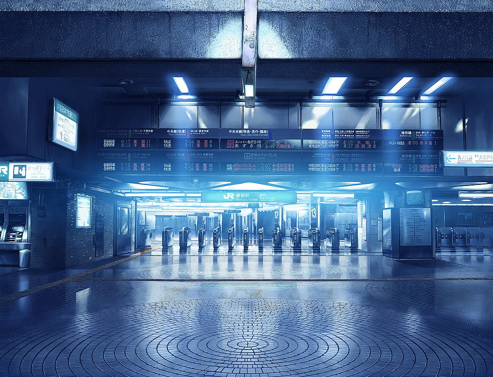 empty building digital wallpaper, subway, Japan HD wallpaper