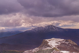 gray mountain under gray clouds, Crimea, mountains, sky, nature