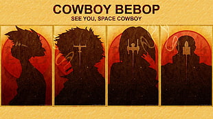 Cowboy Bebop digital poster, Cowboy Bebop, Spike Spiegel, Jet Black, Faye Valentine