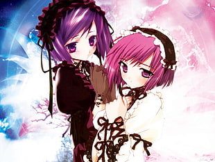 purple and pink haired anime