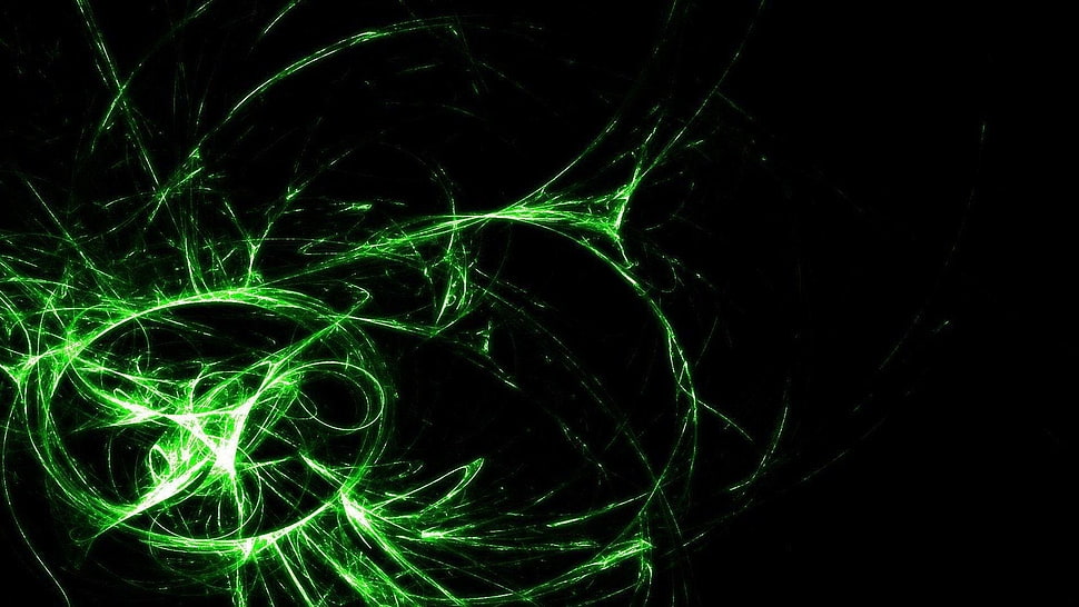 green and black leaf plant, CGI HD wallpaper