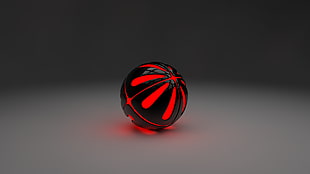 red and black ball toy, 3D, Cinema 4D, digital art