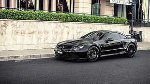 black coupe, Mercedes-Benz