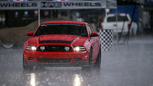 red Ford Mustang GT coupe, car, mustang gt500, red HD wallpaper