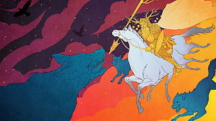Odin riding horse wallpaper
