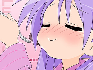 purple hair female anime character