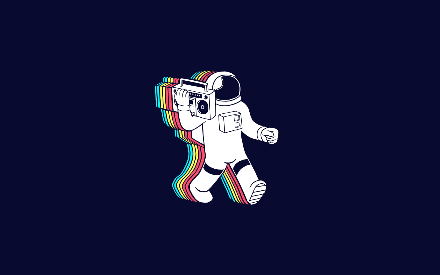 astronaut carrying boom box illustration, minimalism, astronaut, boombox HD...