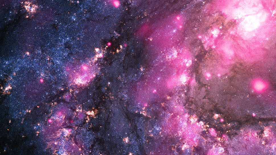 pink and purple galaxy, space HD wallpaper