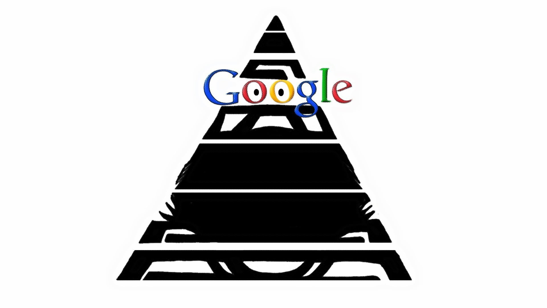 black and white wooden table, spies, pyramid, Google