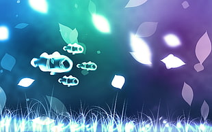 blue and purple 3D wallpaper