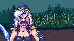 Ashe from Mobile Legends illiustration, League of Legends, humor, cartoon, Ashe