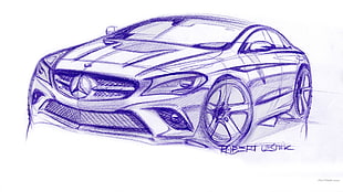 purple Mercedes-Benz coupe illustration, Mercedes Style Coupe, concept cars HD wallpaper