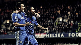 men's blue and white adidas jersey, Chelsea FC, John Terry, Frank Lampard, footballers HD wallpaper