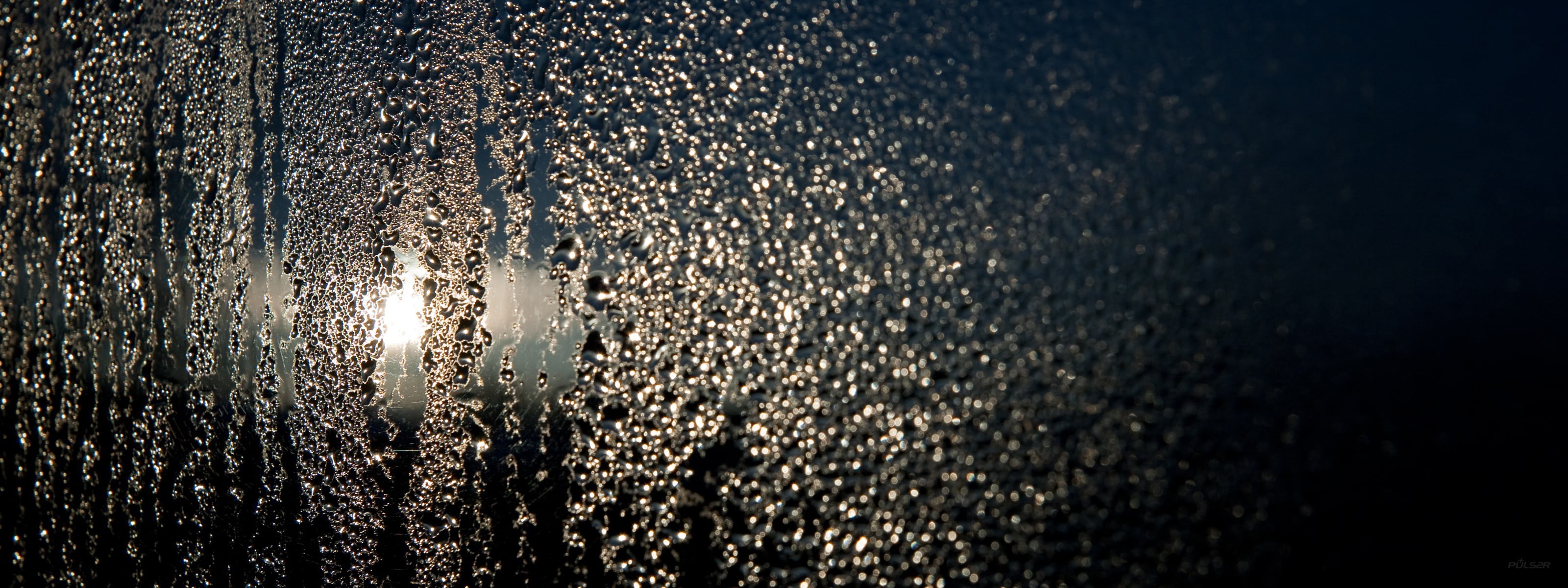 water on glass, multiple display, water drops