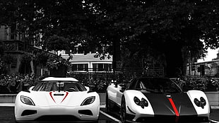 white and black car roof rack, car, Pagani Zonda Cinque, Koenigsegg Agera HD wallpaper