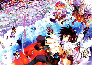 anime character wallpaper, No Game No Life, Zell Chlammy, Sora (No Game No Life), Shiro (No Game No Life) HD wallpaper