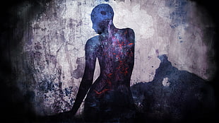 human wallpaper, artwork, abstract, spooky