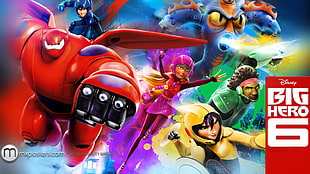 Disney Big Hero 6 graphic wallpaper, animated movies, movies, Baymax (Big Hero 6), Big Hero 6 HD wallpaper