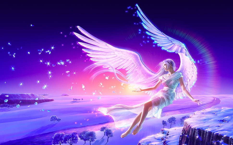 angel illustration HD wallpaper