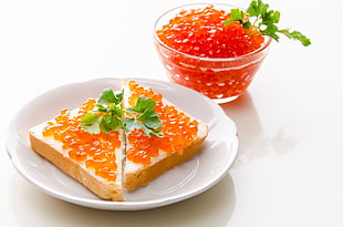sliced loaf bread with jelly on top