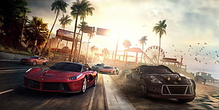 two black and red coupe, The Crew, video games, Ubisoft, car HD wallpaper