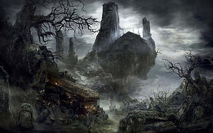 graveyard digital wallpaper, Dark Souls III, Dark Souls, Gothic, midevil HD wallpaper