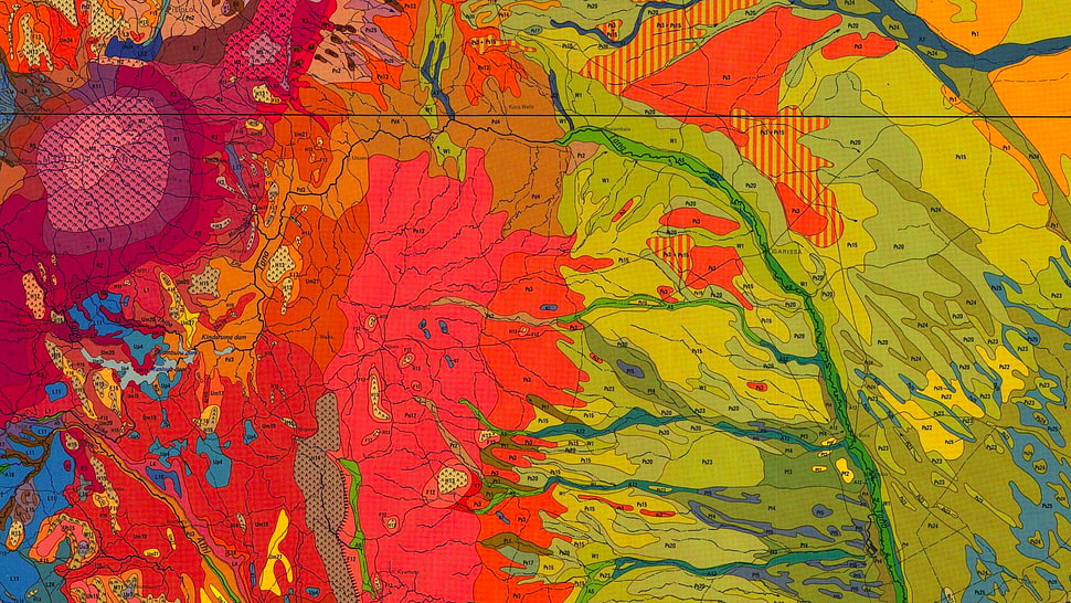 red, yellow, and blue map illustration, map, Kenya HD wallpaper