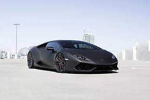 matte black Lamborghini HD wallpaper