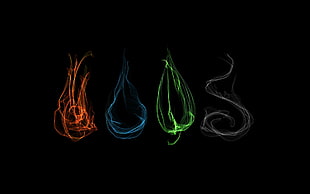 four elements, simple background, abstract