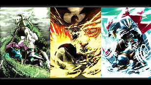 illustration of Pokemon 1st generation starter collage