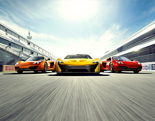 yellow sports car digital wallpaper