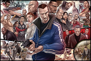 game digital wallpaper, Grand Theft Auto, Niko Bellic, artwork, video games HD wallpaper