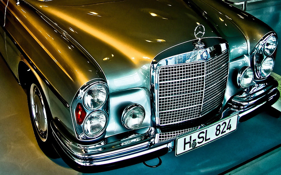classic gray vehicle, Mercedes-Benz, car, old car, 300 SEL 6.3 HD wallpaper