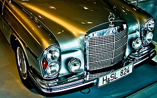classic gray vehicle, Mercedes-Benz, car, old car, 300 SEL 6.3