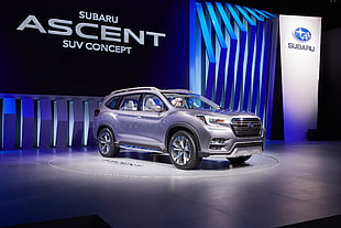silver Subaru Ascent concept HD wallpaper